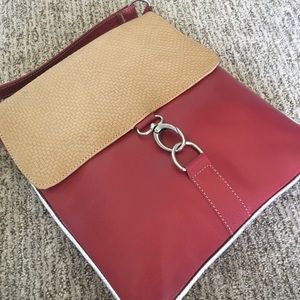 Red over the shoulder purse